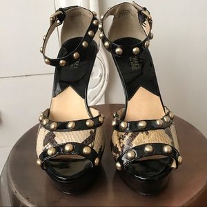 Michael Kors snake patent leather platform heels